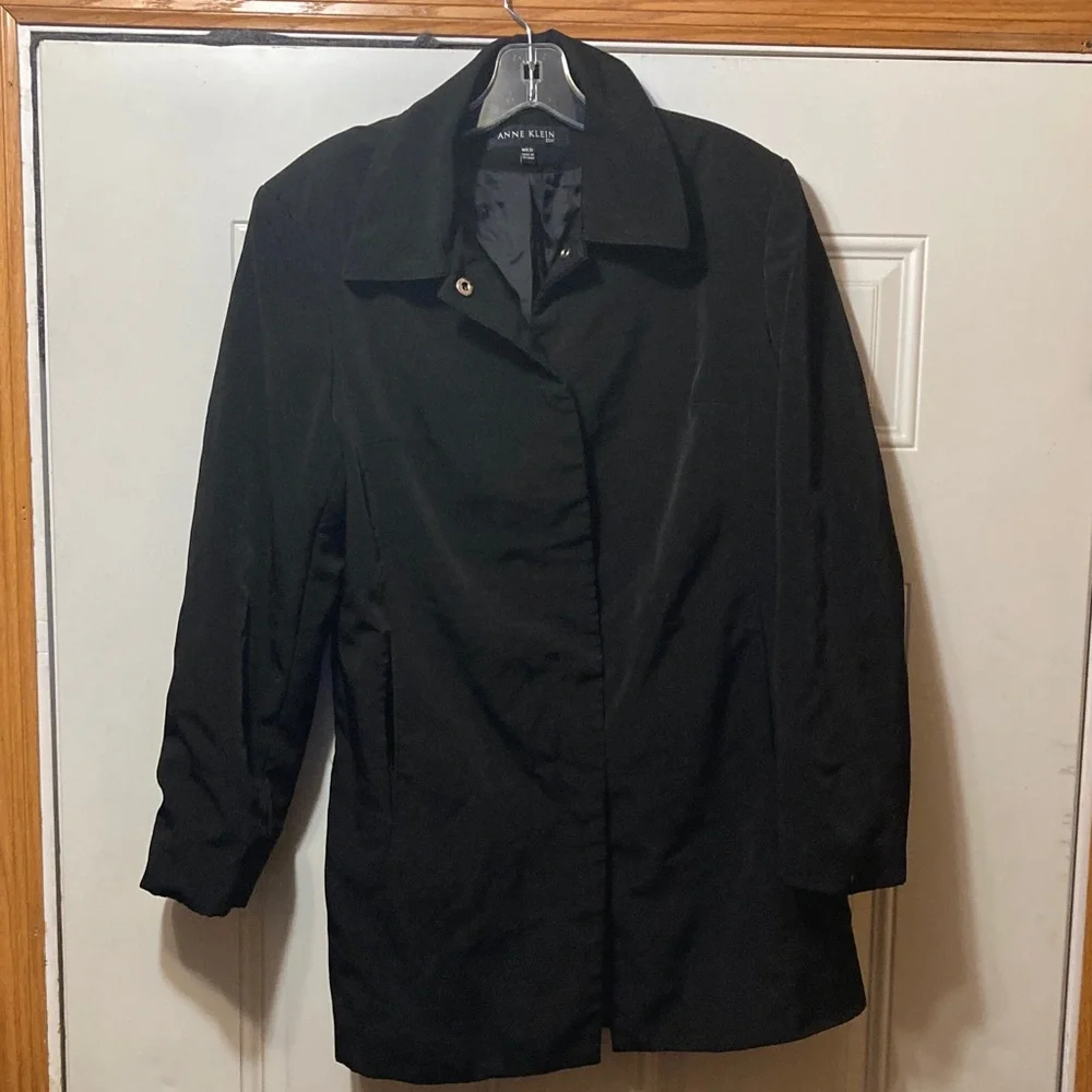 Anne‎ Klein Women's Elegant Black Trench Coat M